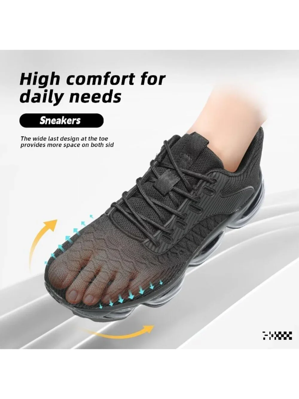 Women's Black Walking Air Cushion Breathable Mesh Casual Athletic Sneaker Shoes